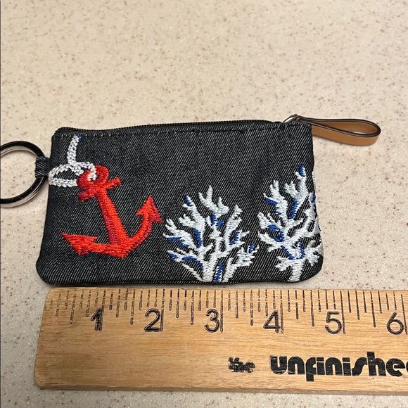 Vera Bradley Embroidered Anchor Keychain ID Pouch - Picture 6 of 6
